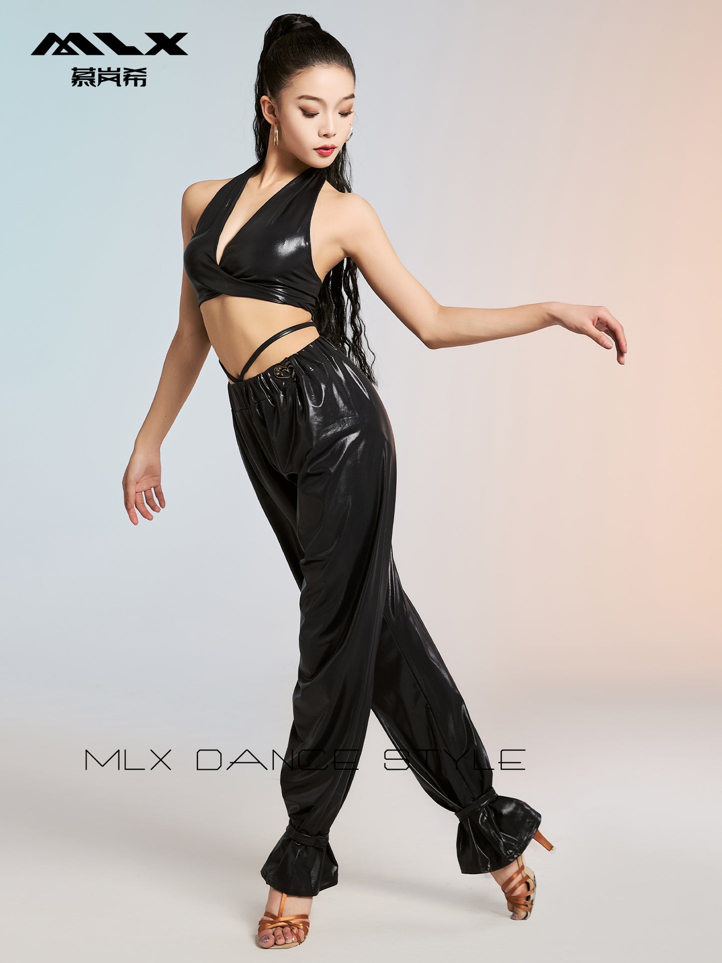 Leather pants suit#6285+6766
