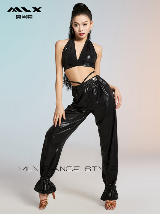 Leather pants suit#6285+6766
