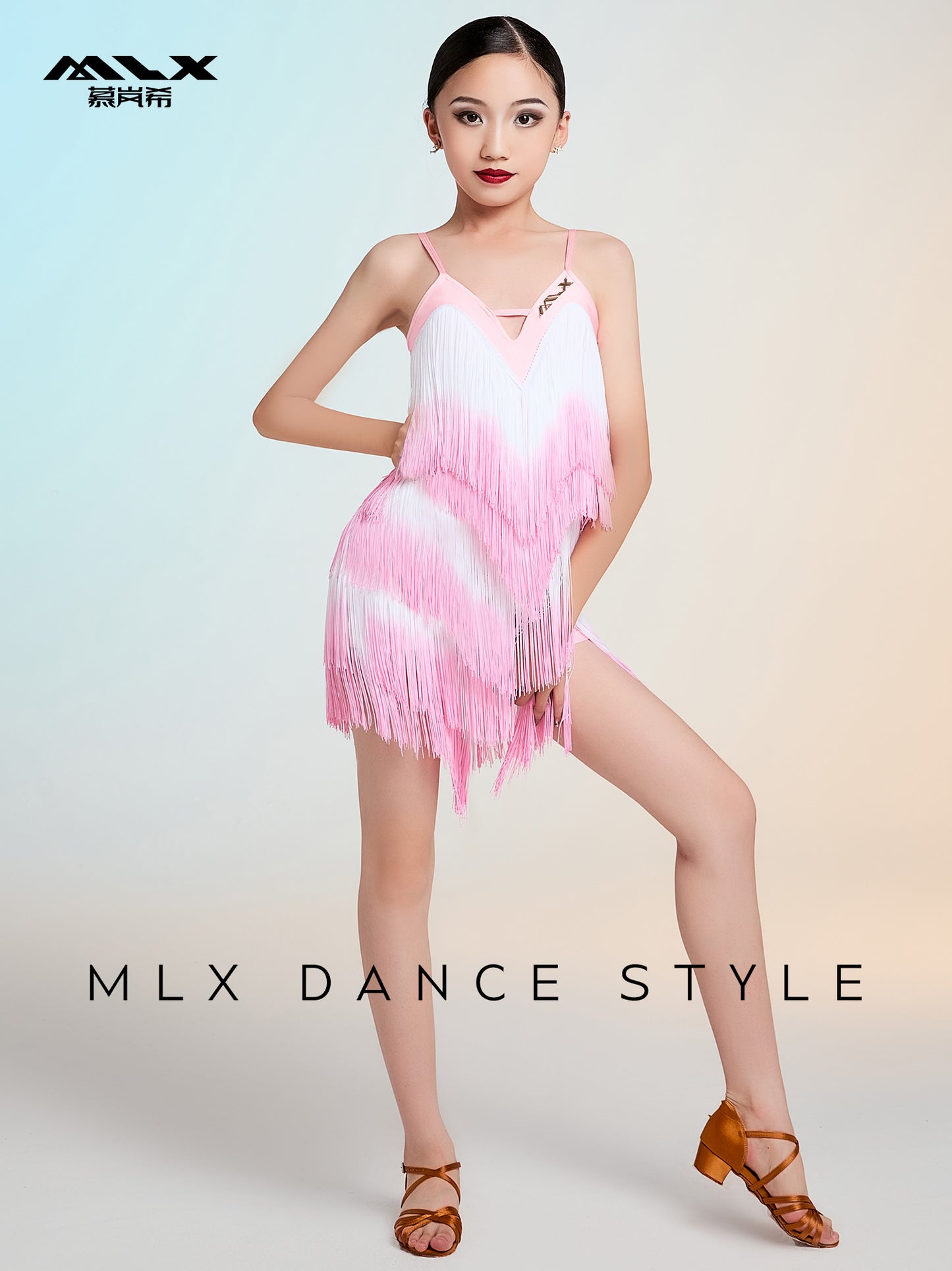 Gradient fringed skirt#501
