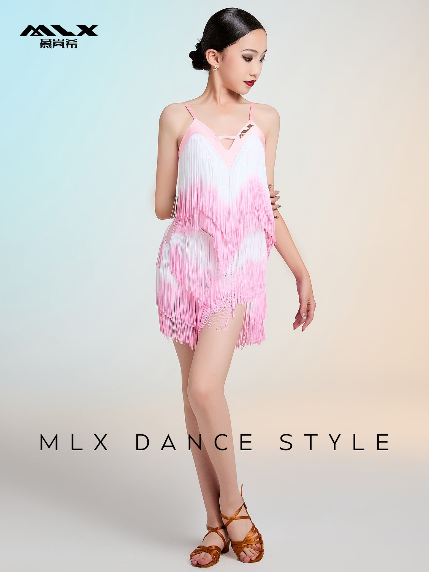 Gradient fringed skirt#501