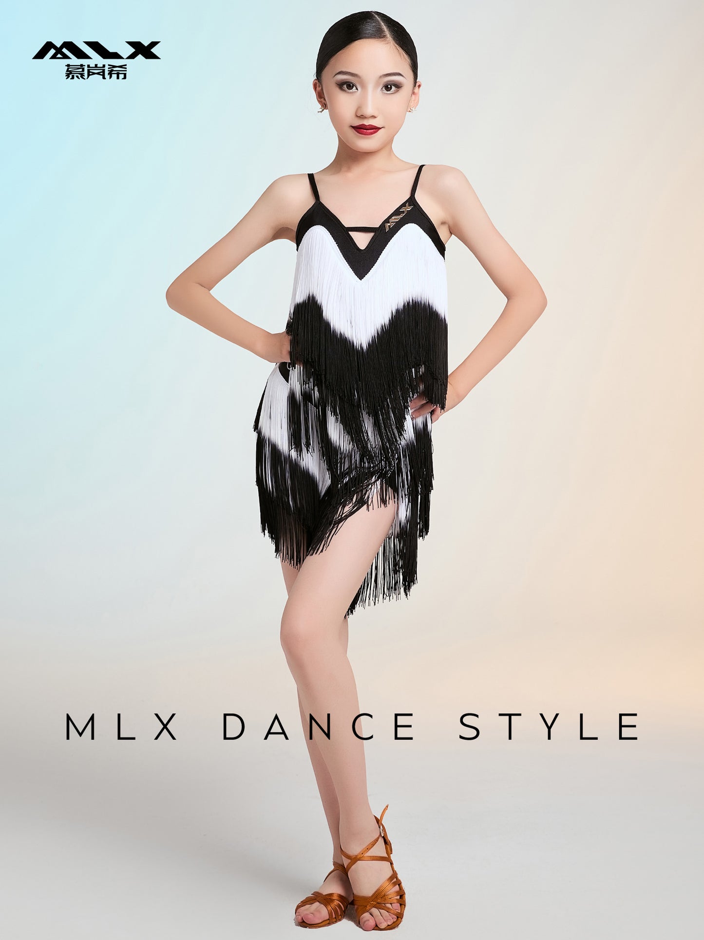 Gradient fringed skirt#501