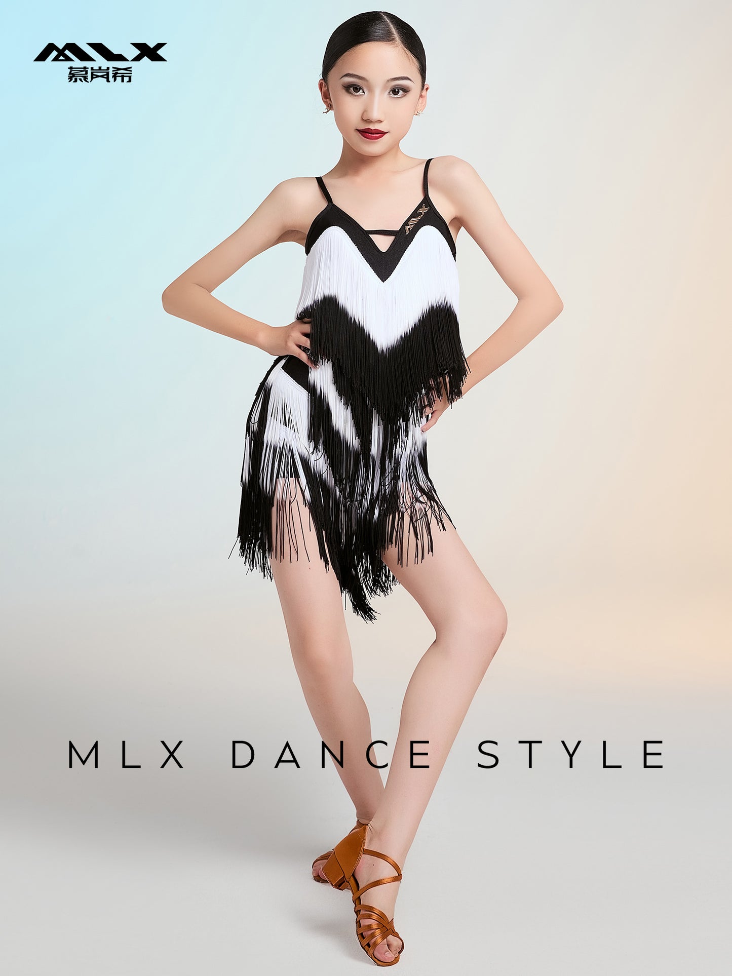 Gradient fringed skirt#501