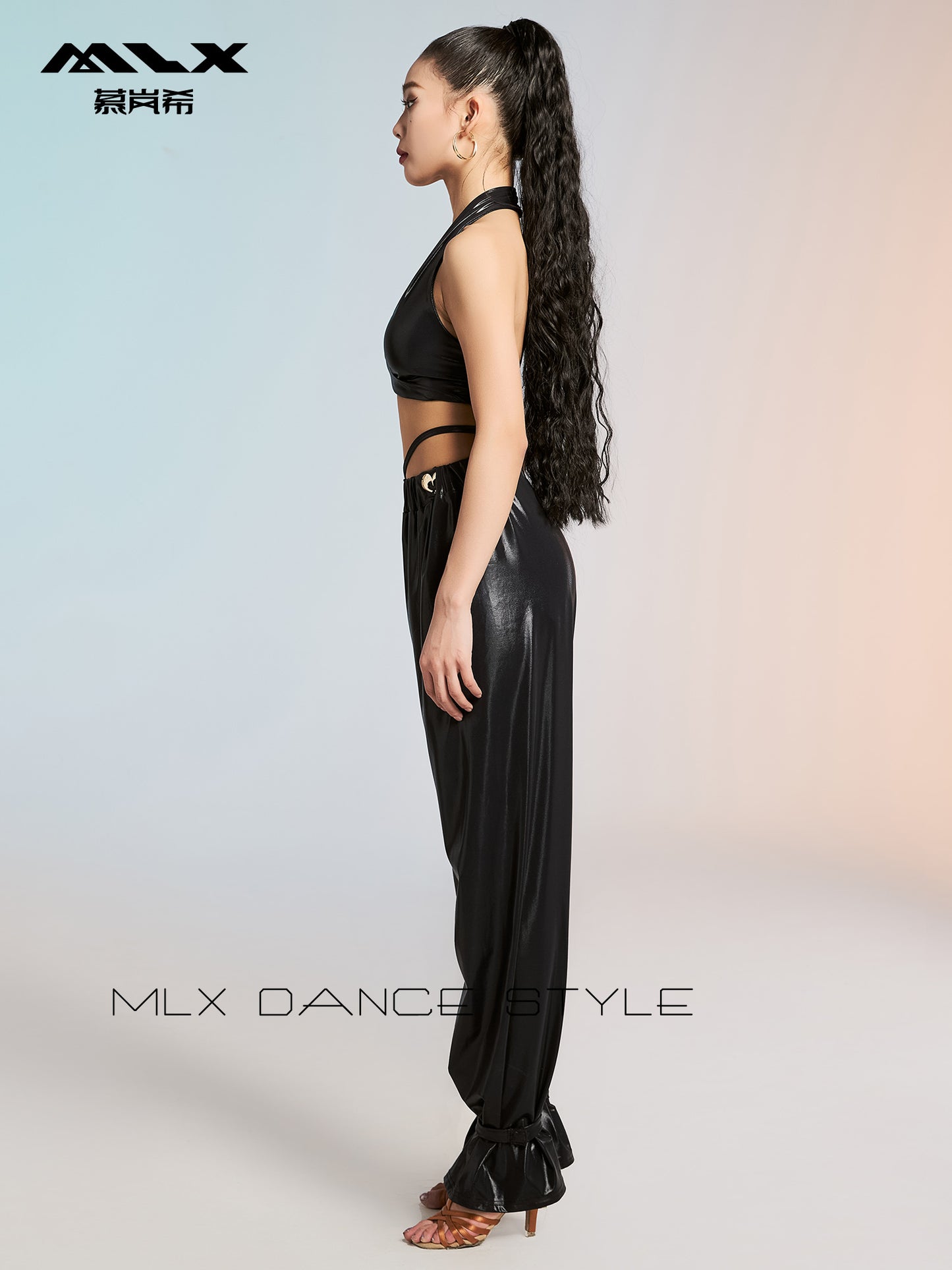 Leather pants suit#6285+6766