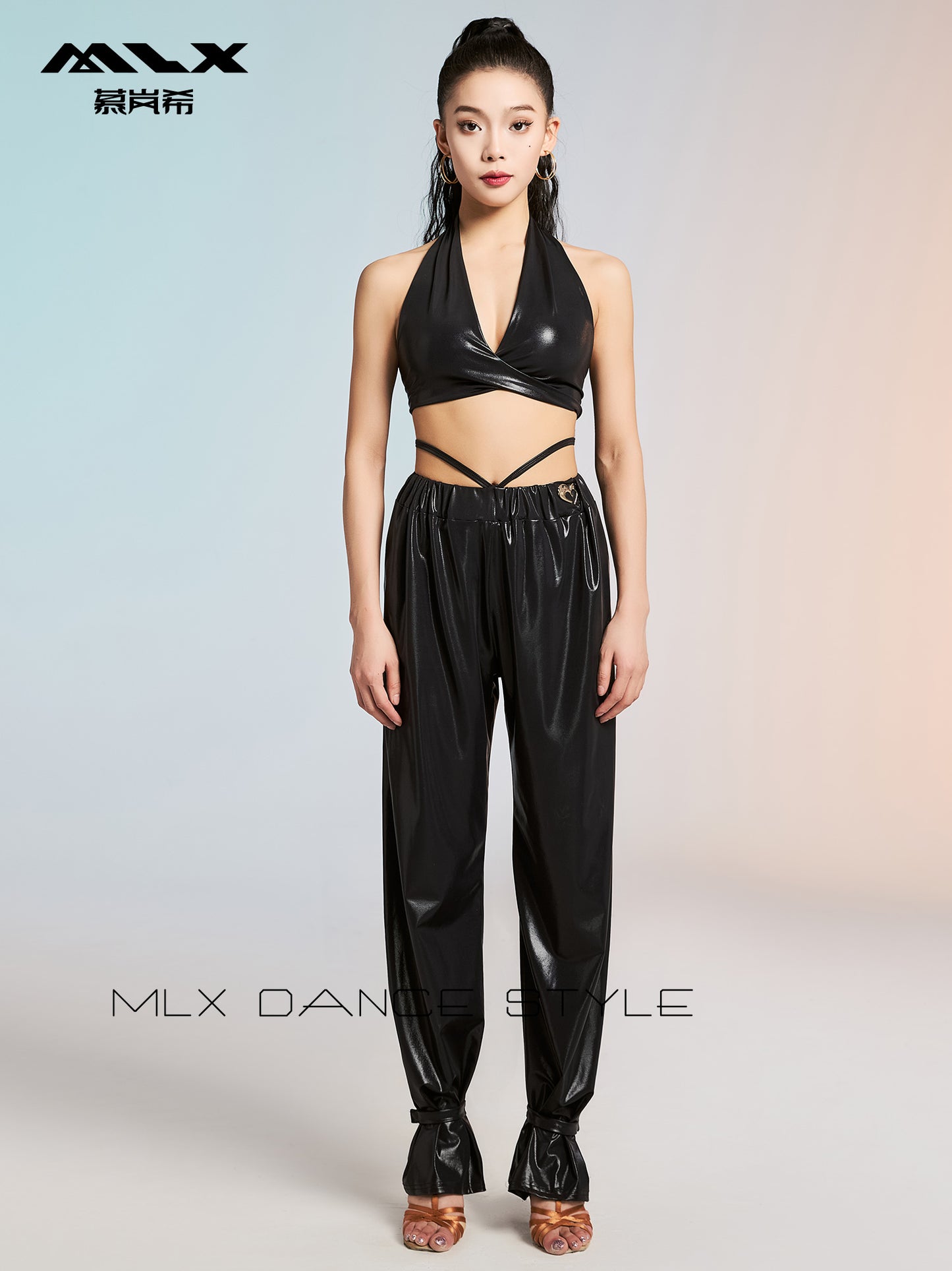 Leather pants suit#6285+6766