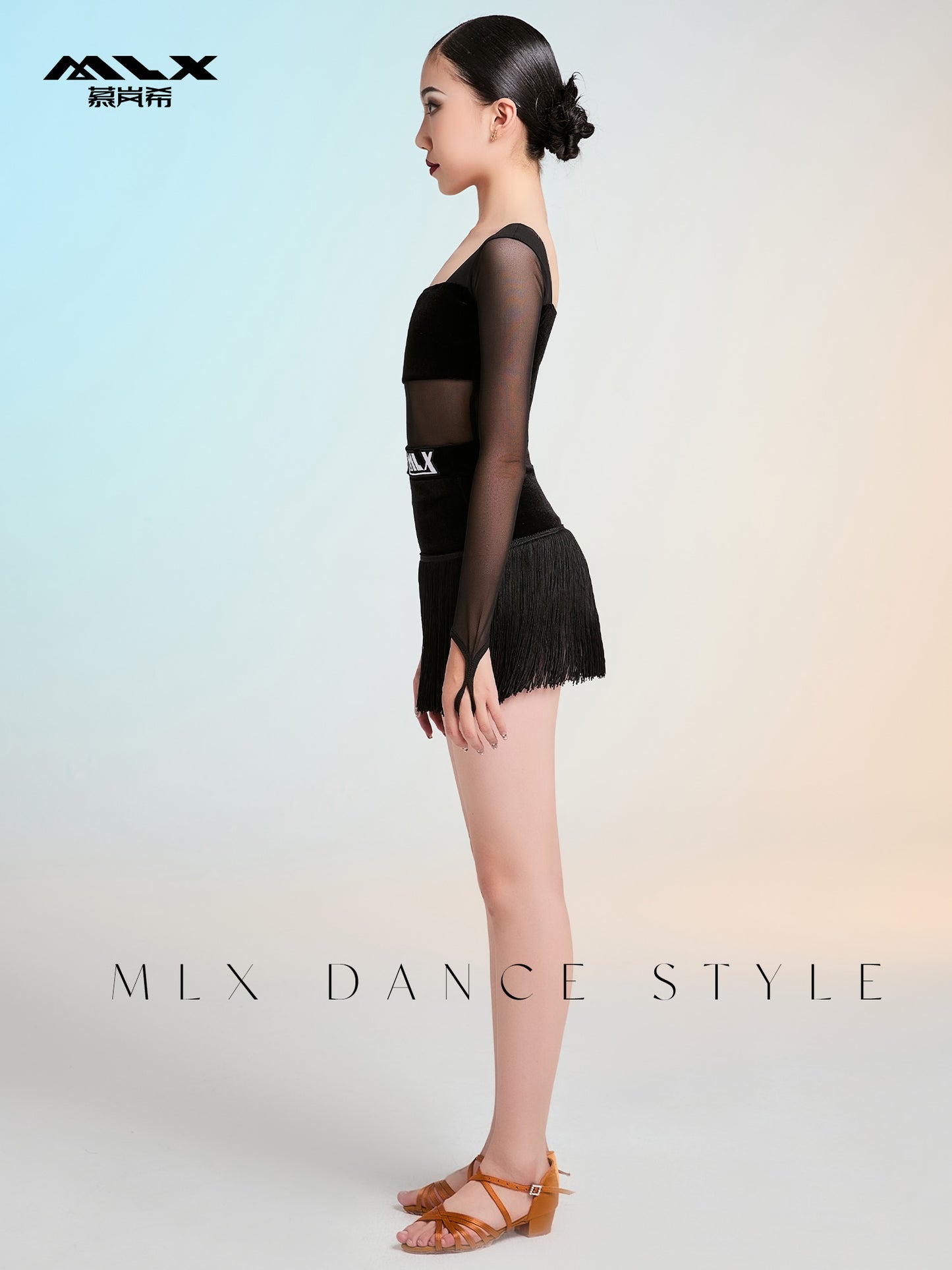 One-neck velvet suit#8156+8354