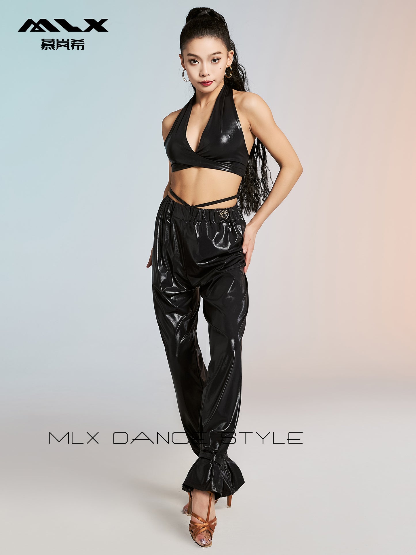 Leather pants suit#6285+6766