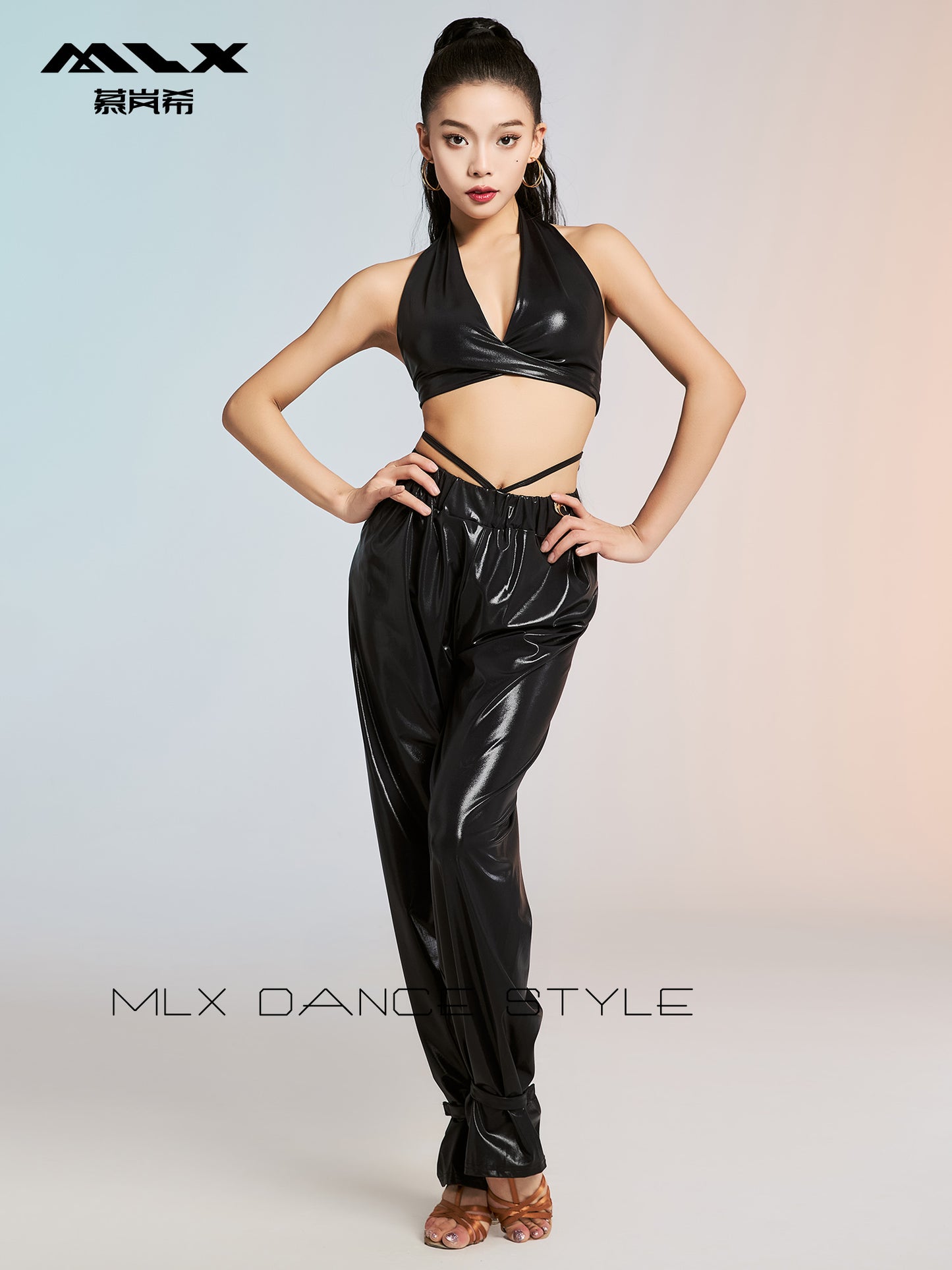 Leather pants suit#6285+6766