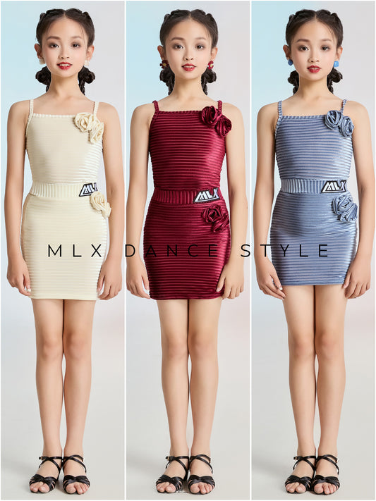 Striped velvet suit#8212+8399
