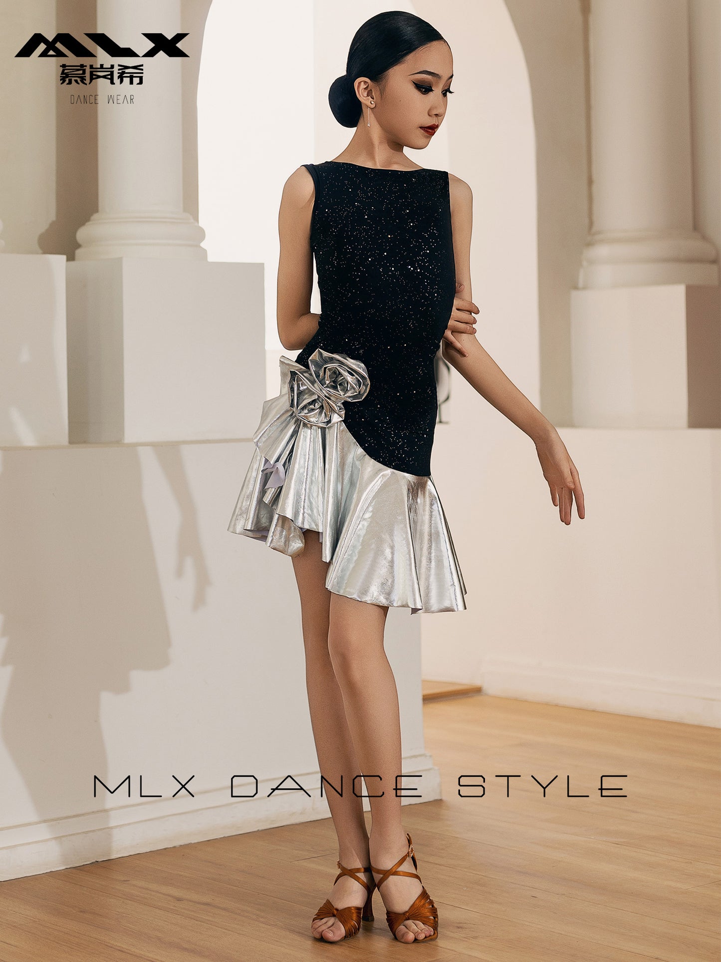 Silver skirt dress#8520