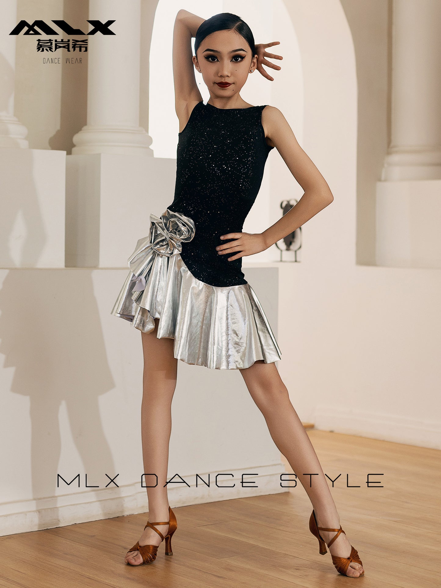 Silver skirt dress#8520