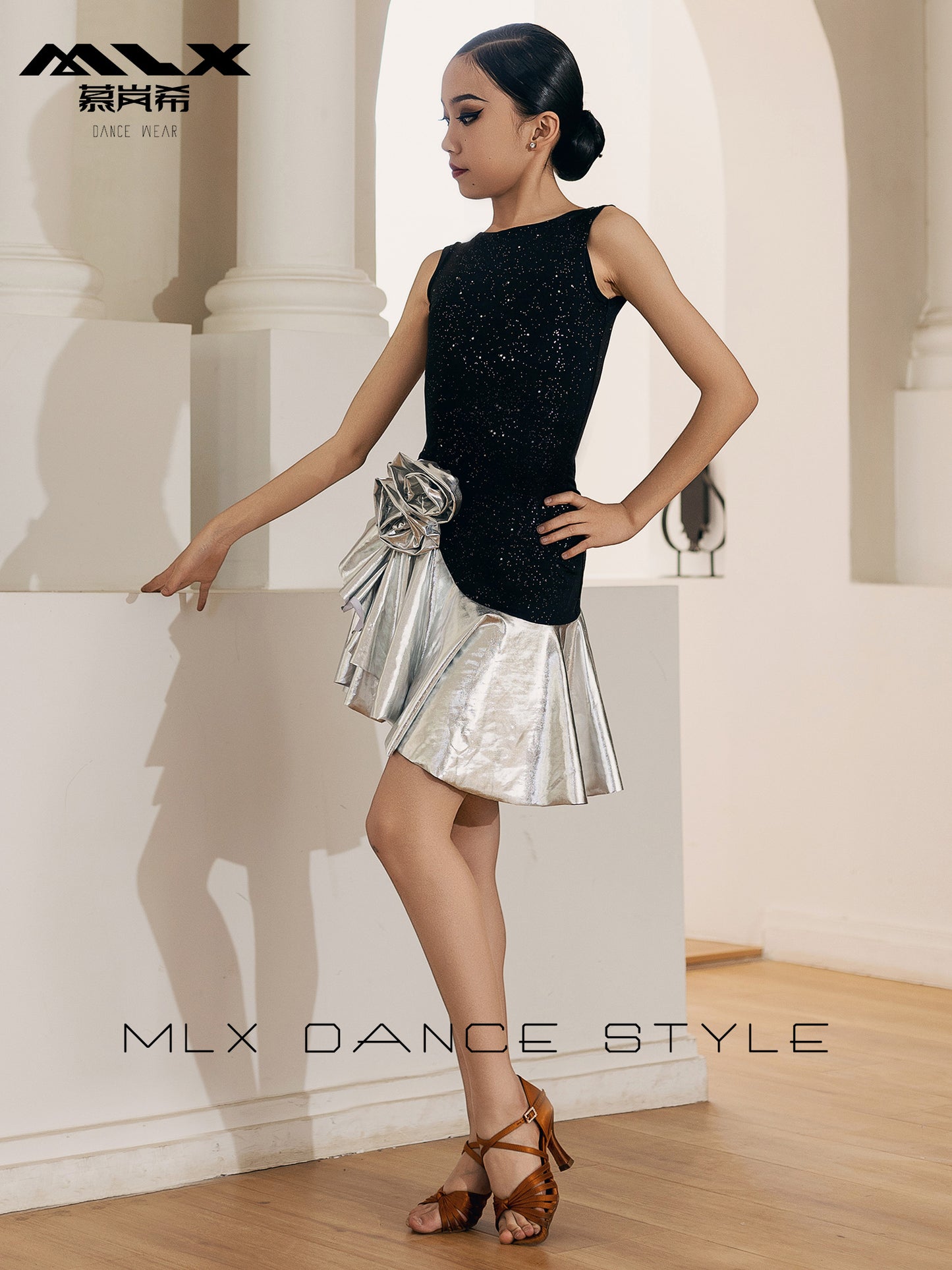 Silver skirt dress#8520