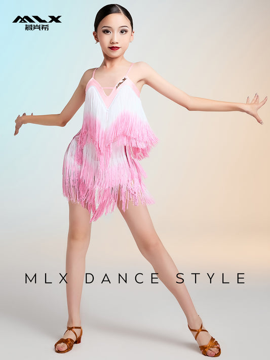 Gradient fringed skirt#501