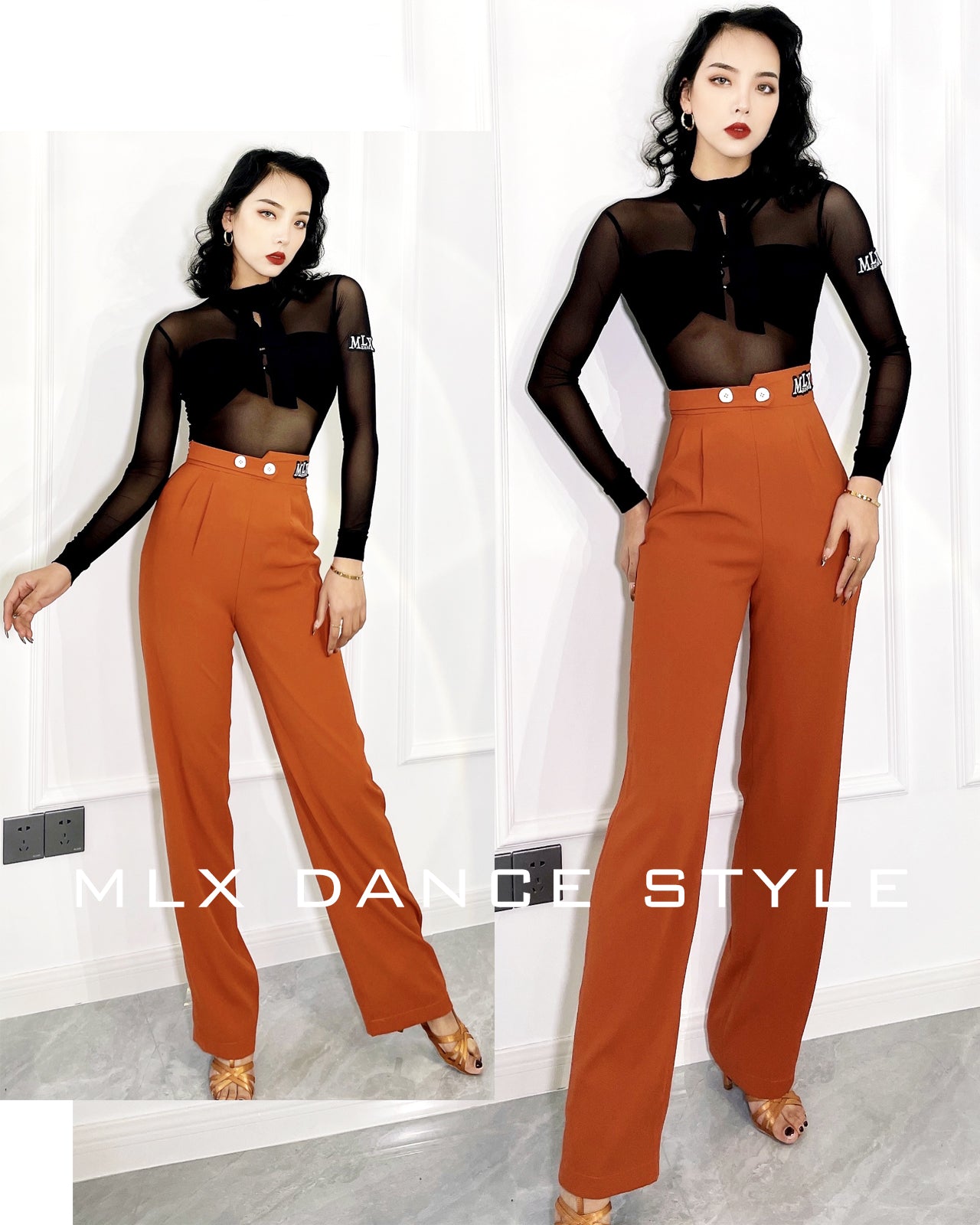 Straight leg trousers#6732