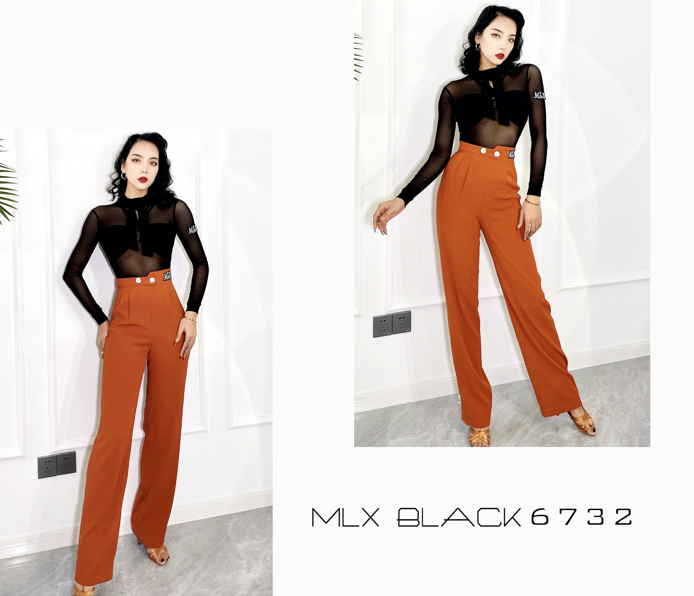 Straight leg trousers#6732