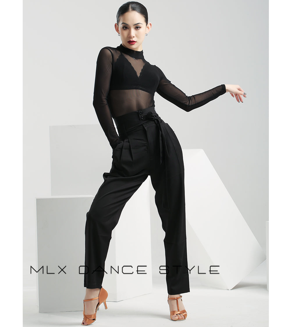 Black mesh top#6143