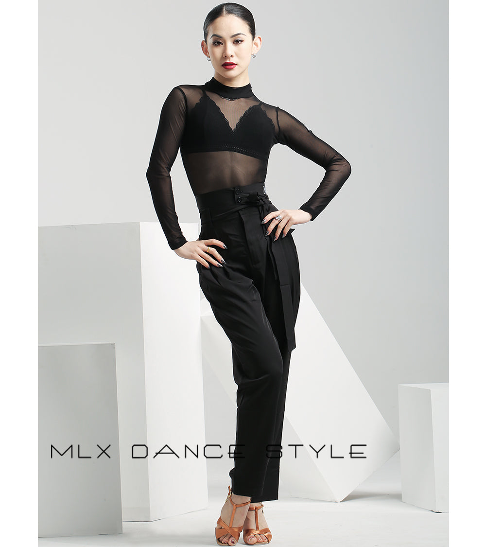 Black mesh top#6143