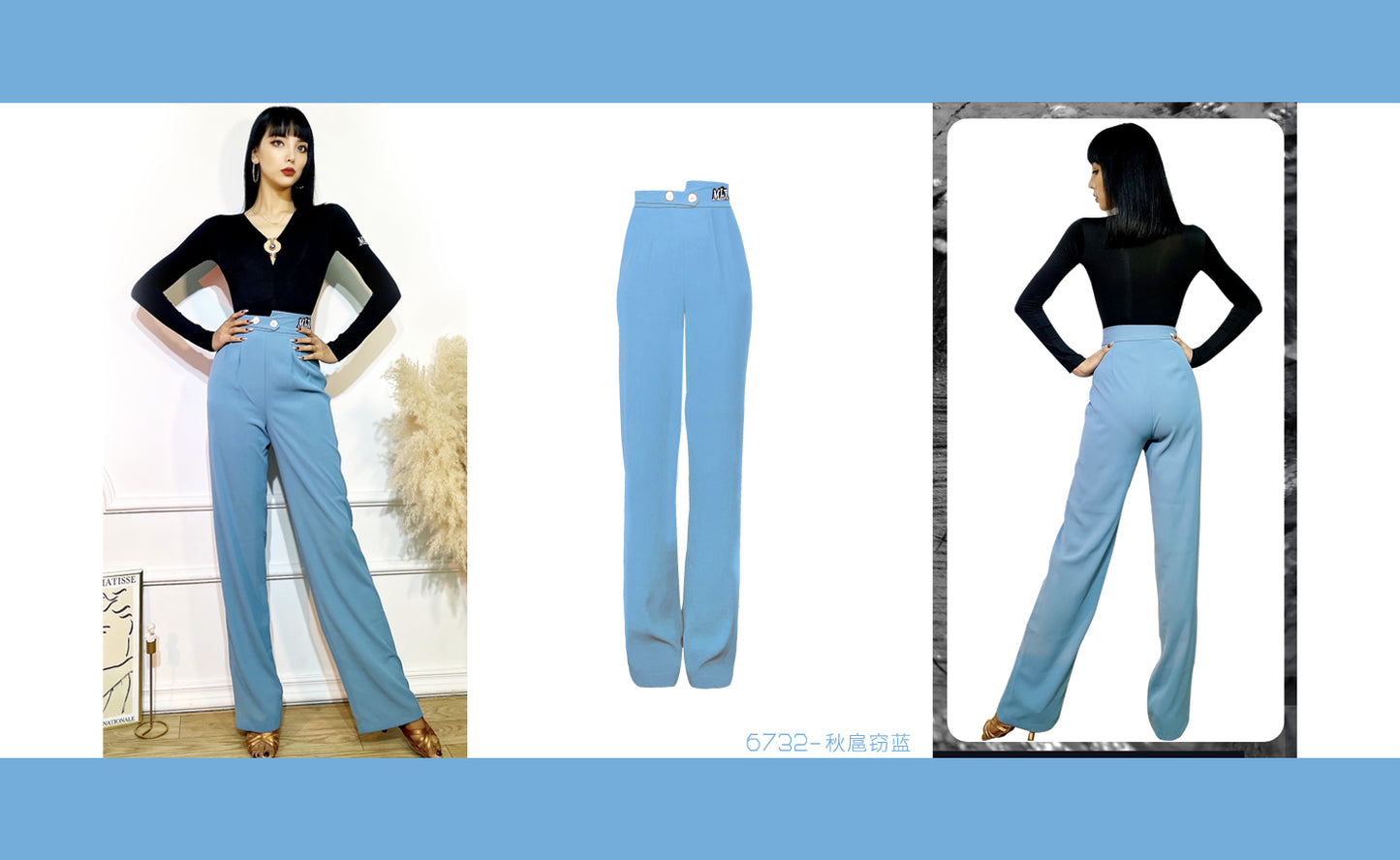 Straight leg trousers#6732