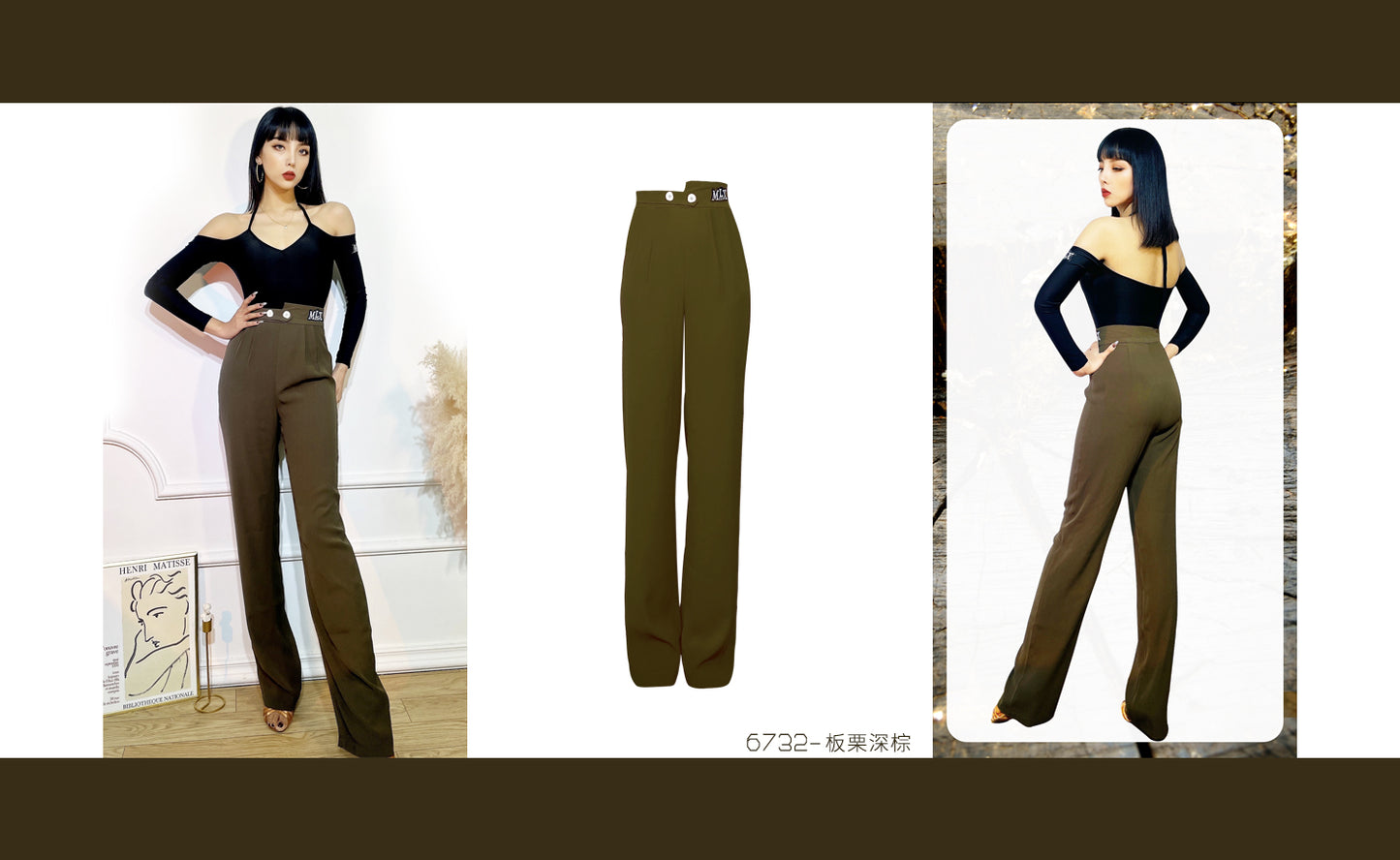 Straight leg trousers#6732