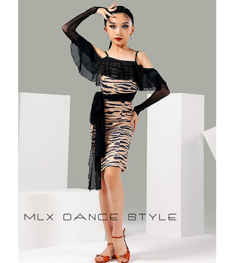 Tiger pattern dress#8513