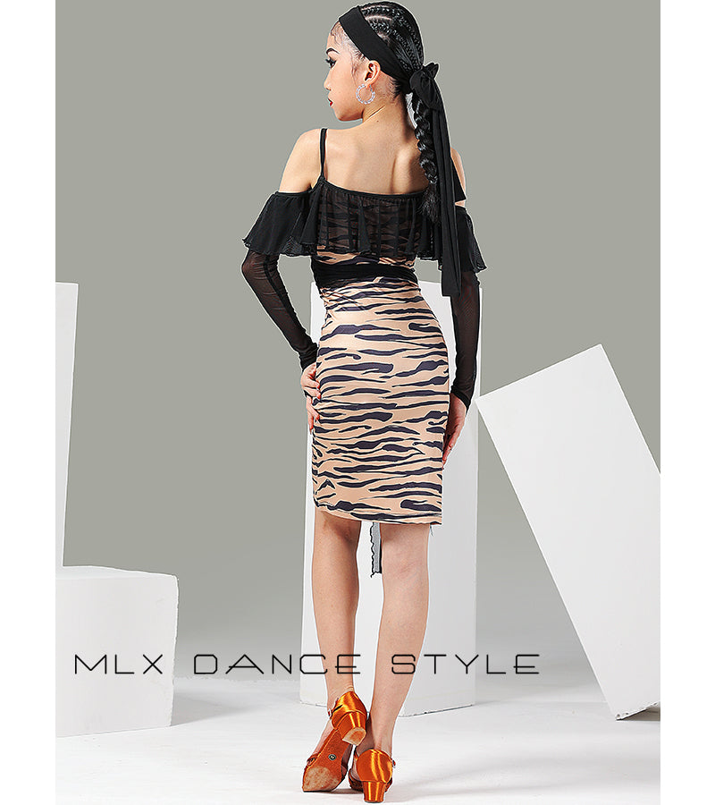 Tiger pattern dress#8513